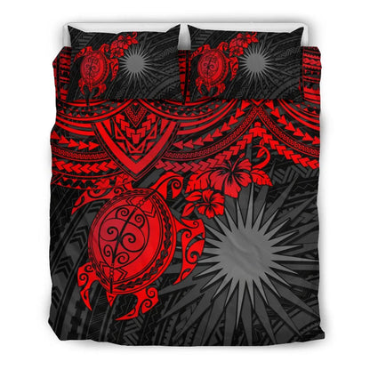 Marshall Islands Polynesian Bedding Set - Red Turtle