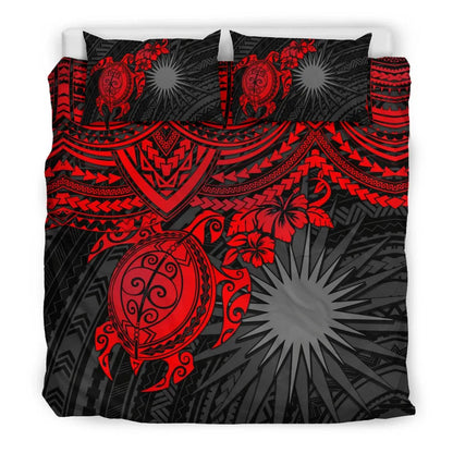Marshall Islands Polynesian Bedding Set - Red Turtle