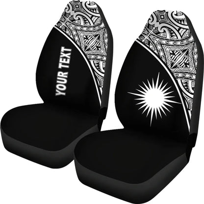 Marshall Islands Car Seat Covers - Marshall Islands Flag Polynesian White Curve
