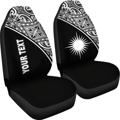 Marshall Islands Car Seat Covers - Marshall Islands Flag Polynesian White Curve