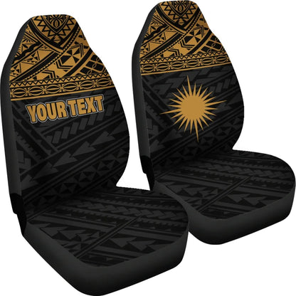 Marshall Islands Car Seat Covers - Marshall Islands Flag Polynesian Gold Horizontal