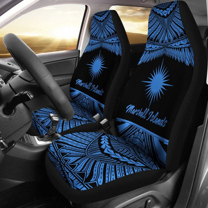 Marshall Islands Polynesian Car Seat Covers - Pride Blue Version