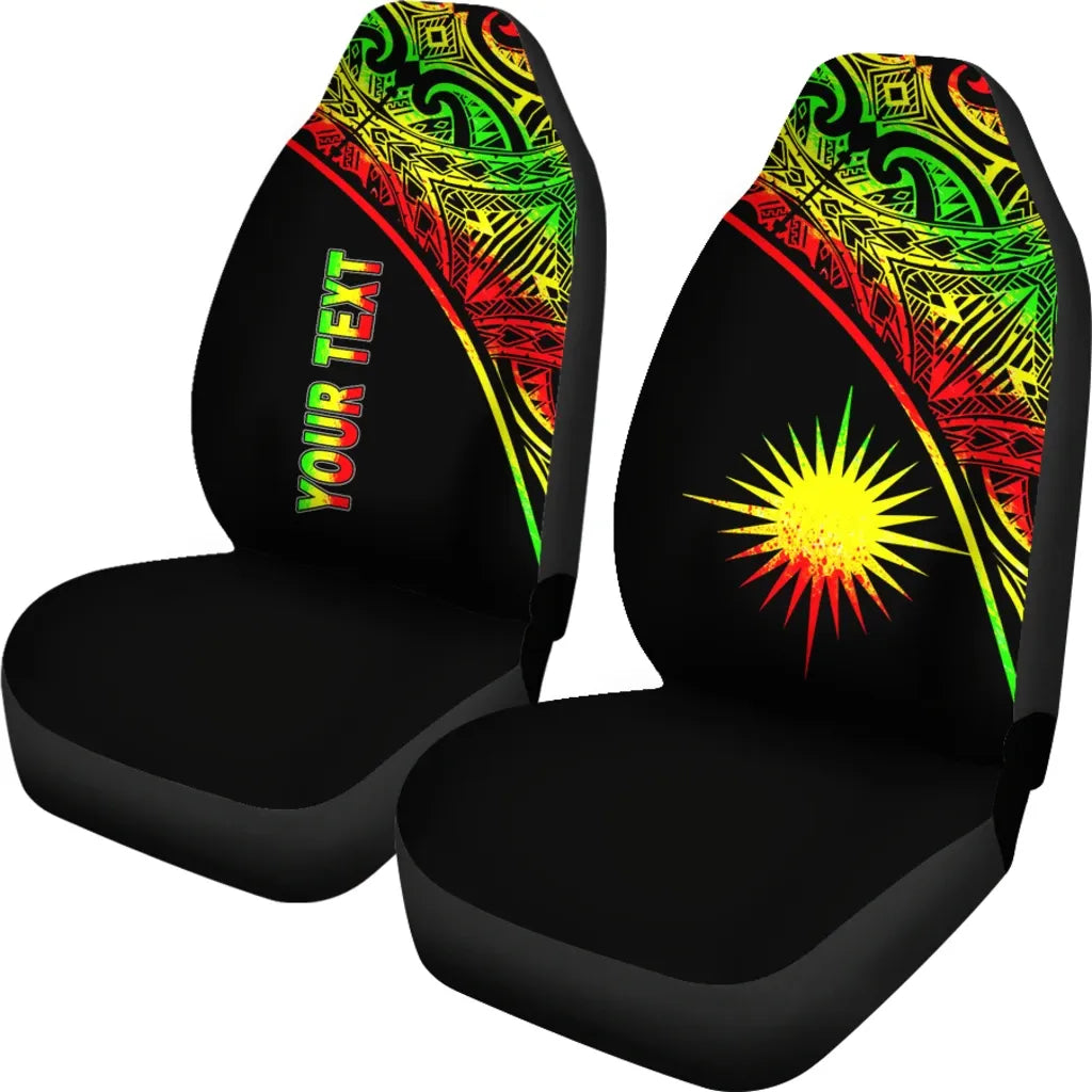Marshall Islands Car Seat Covers - Marshall Islands Flag Polynesian Reggae Curve