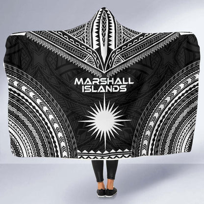 Marshall Islands Polynesian Chief Hooded Blanket - Black Version