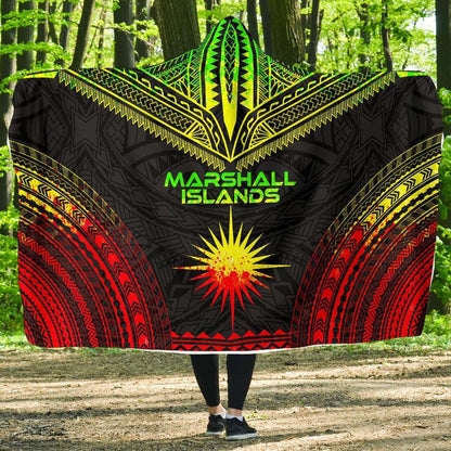 Marshall Islands Polynesian Chief Hooded Blanket - Reggae Version