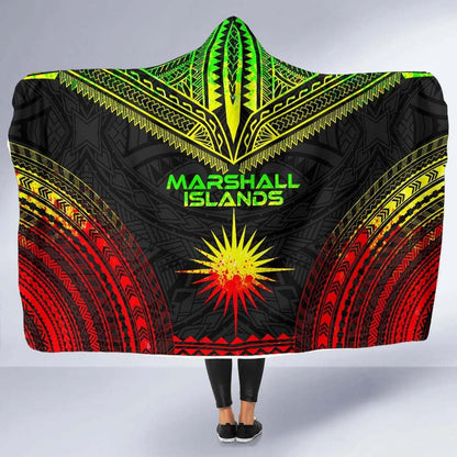 Marshall Islands Polynesian Chief Hooded Blanket - Reggae Version