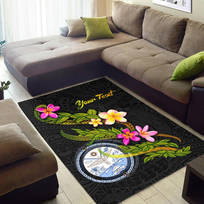 Marshall Islandss Polynesian Custom Personalised Area Rug - Plumeria Tribal
