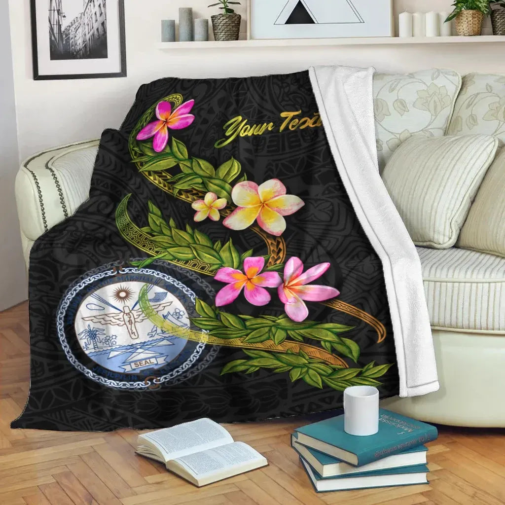 Marshall Islands Polynesian Custom Personalised Blanket - Plumeria Tribal
