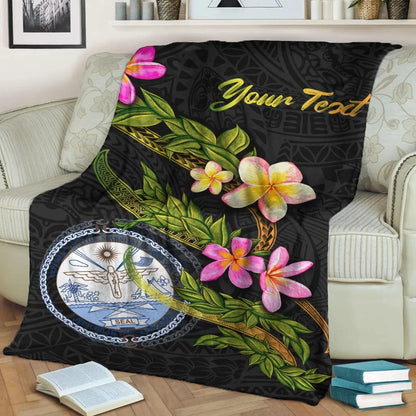 Marshall Islands Polynesian Custom Personalised Blanket - Plumeria Tribal