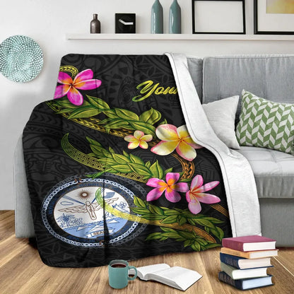 Marshall Islands Polynesian Custom Personalised Blanket - Plumeria Tribal
