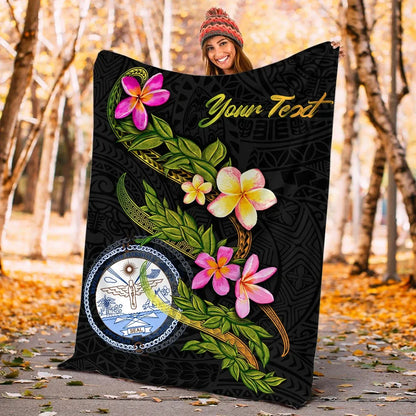 Marshall Islands Polynesian Custom Personalised Blanket - Plumeria Tribal