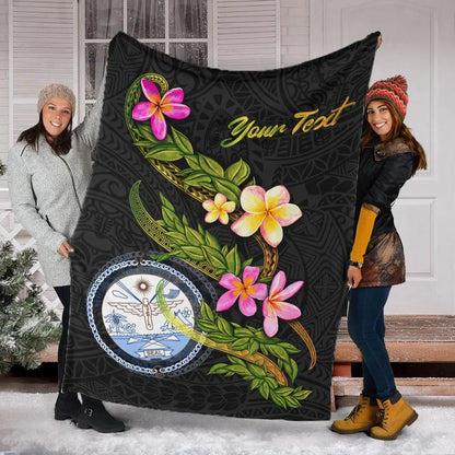 Marshall Islands Polynesian Custom Personalised Blanket - Plumeria Tribal