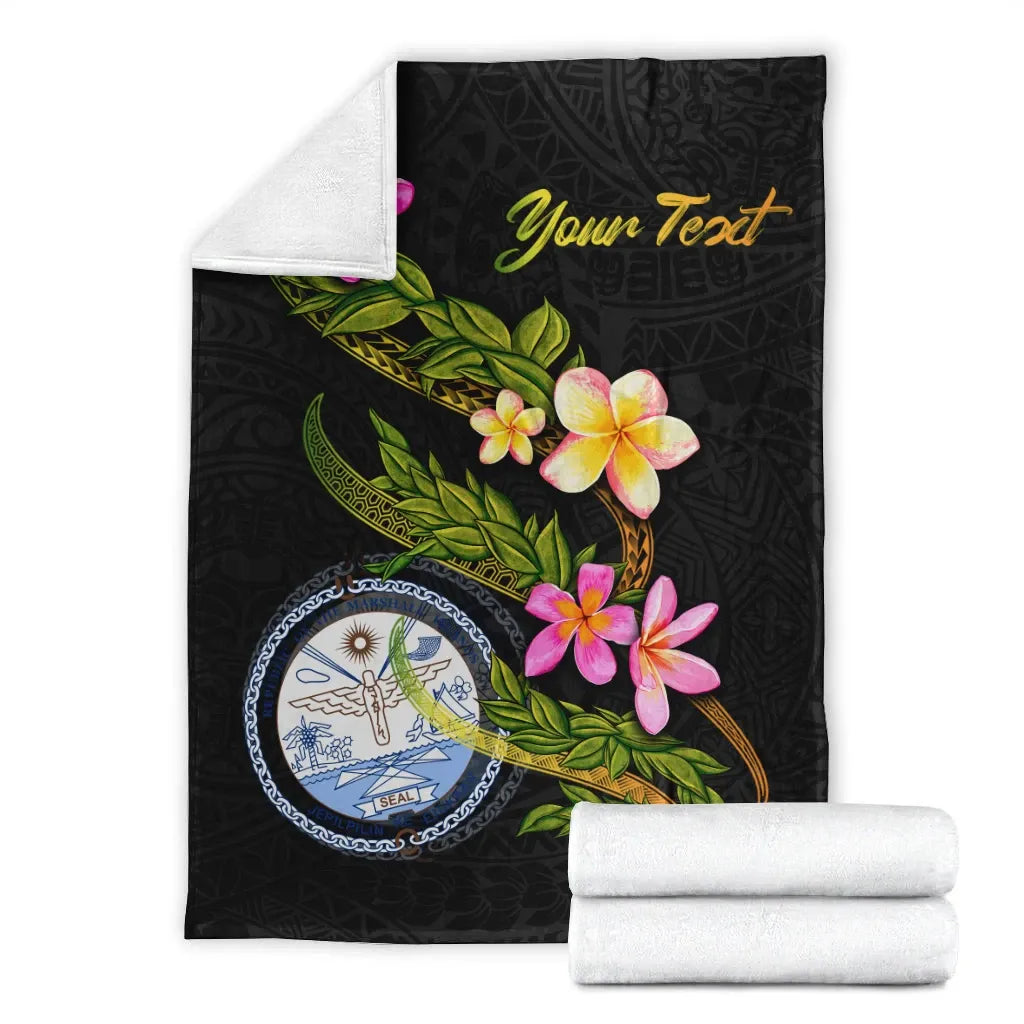 Marshall Islands Polynesian Custom Personalised Blanket - Plumeria Tribal