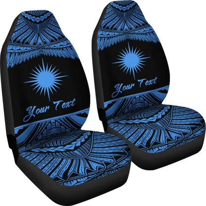 Marshall Islands Polynesian Custom Personalised Car Seat Covers - Pride Blue Version