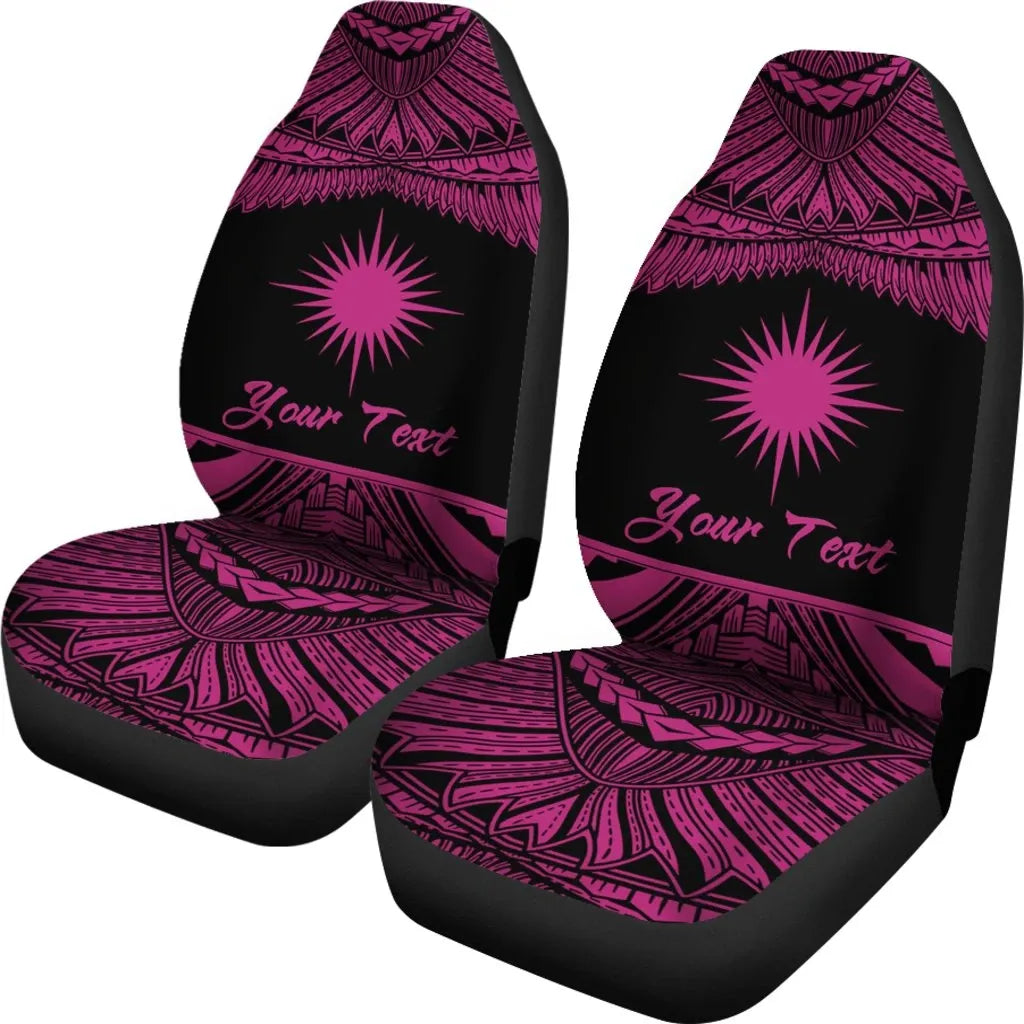 Marshall Islands Polynesian Custom Personalised Car Seat Covers - Pride Pink Version