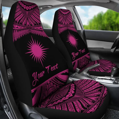 Marshall Islands Polynesian Custom Personalised Car Seat Covers - Pride Pink Version