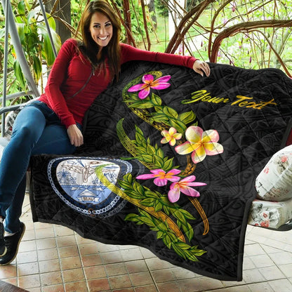 Marshall Islands Polynesian Custom Personalised Quilt - Plumeria Tribal
