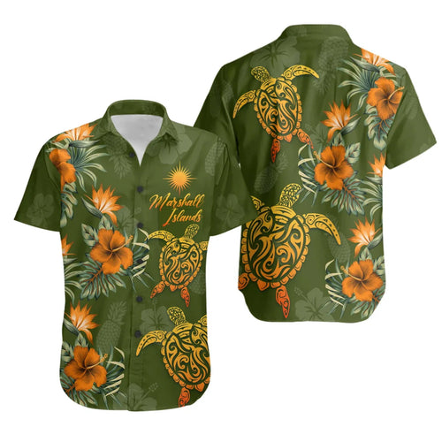 Marshall Islands Polynesian Short Sleeve Shirt - Tropical Summer