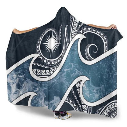 Marshall Islands Polynesian Hooded Blanket - Ocean Style