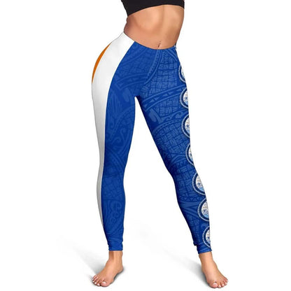 Marshall Islands Polynesian Legging - Coat Of Arm Linked Style