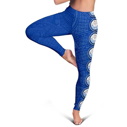 Marshall Islands Polynesian Legging - Coat Of Arm Linked Style