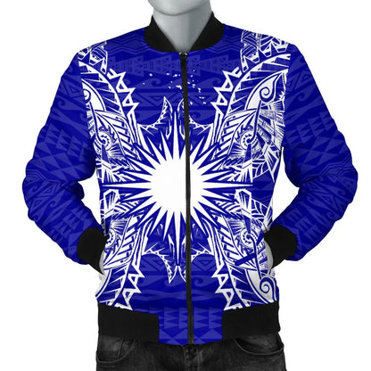 Marshall Islands Polynesian Bomber Jacket Map Blue