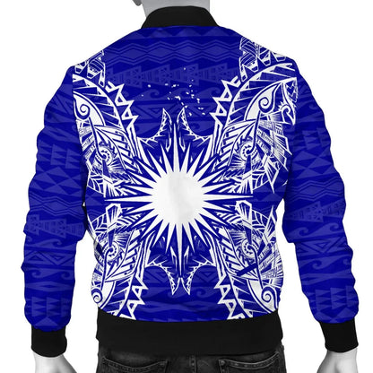 Marshall Islands Polynesian Bomber Jacket Map Blue