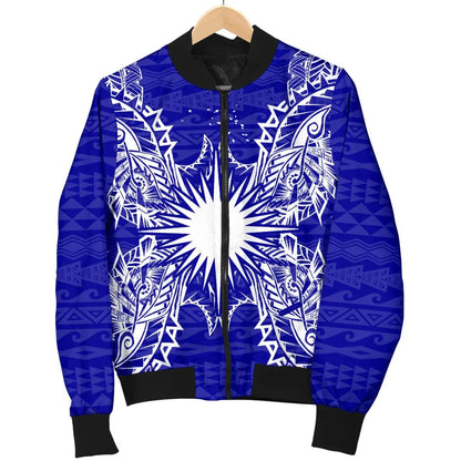 Marshall Islands Polynesian Bomber Jacket Map Blue