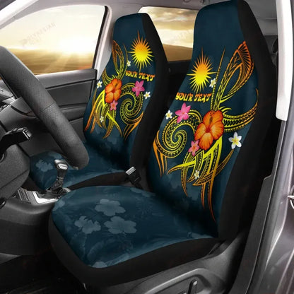Marshall Islands Polynesian Personalised Car Seat Covers - Legend of Marshall Islands (Blue)