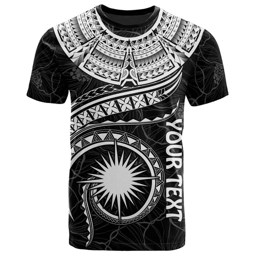 Marshall Islands Polynesian Personalised T-Shirt - Marshall Islands Waves (White)