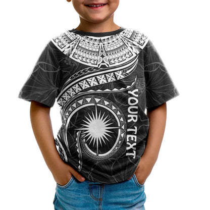 Marshall Islands Polynesian Personalised T-Shirt - Marshall Islands Waves (White)