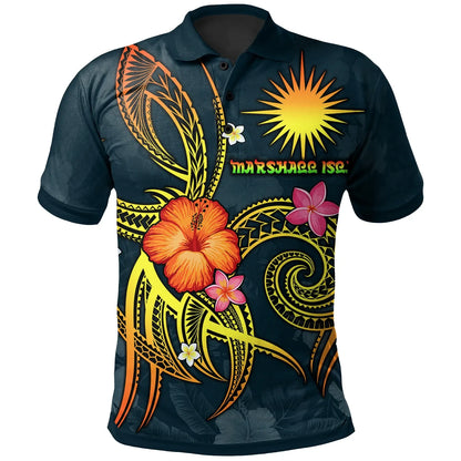 Marshall Islands Polynesian Polo - Legend of Marshall Islands (Blue)