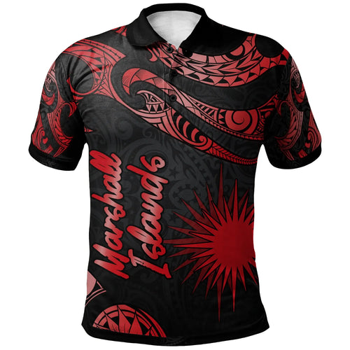 Marshall Islands Polynesian Polo Shirt - Poly Tattoo Red Version