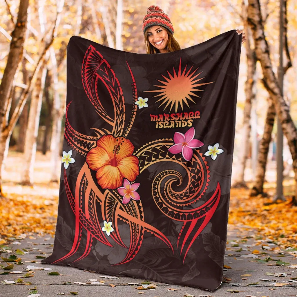 Marshall Islands Polynesian Premium Blanket - Legend of Marshall Islands (Red)