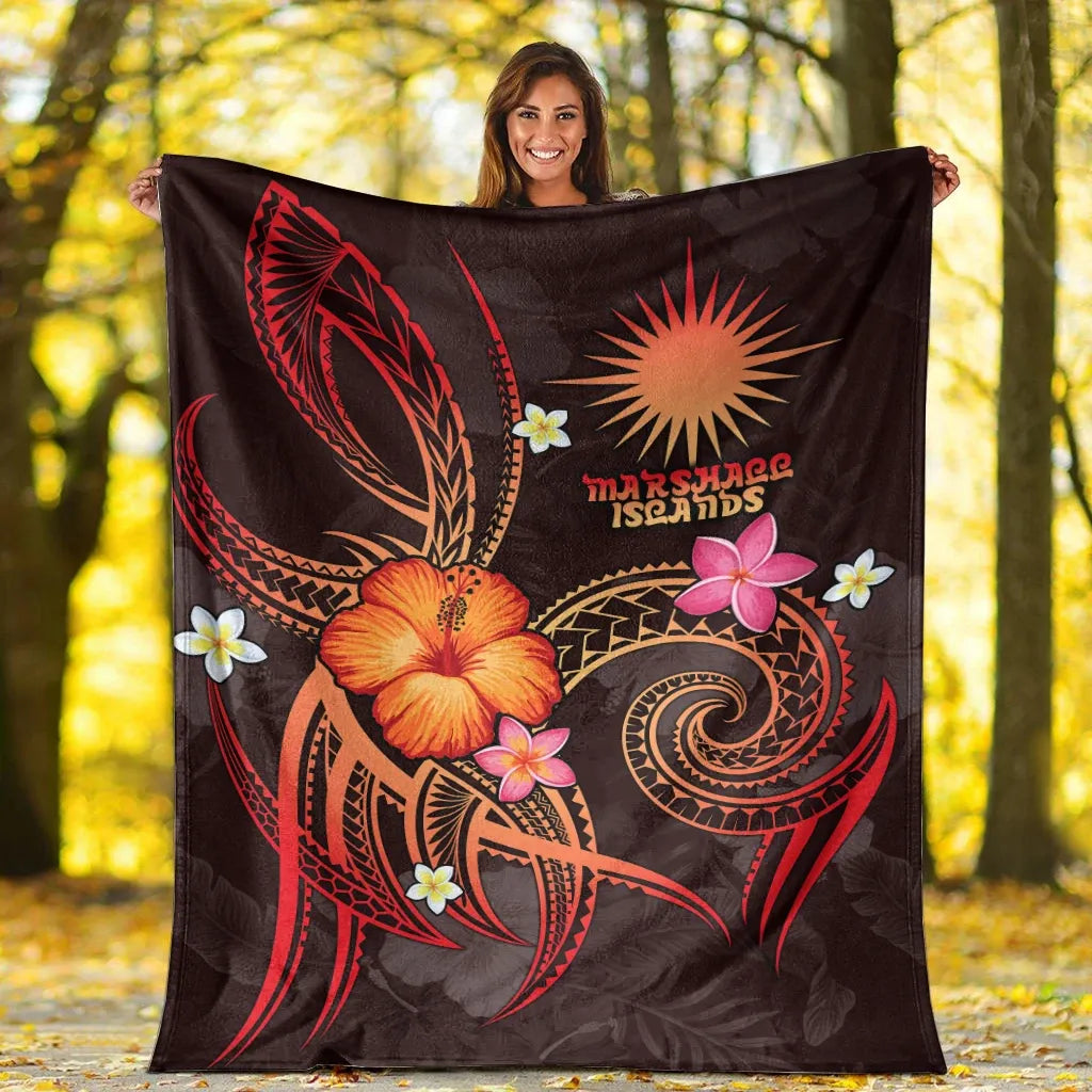 Marshall Islands Polynesian Premium Blanket - Legend of Marshall Islands (Red)