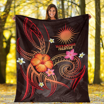 Marshall Islands Polynesian Premium Blanket - Legend of Marshall Islands (Red)