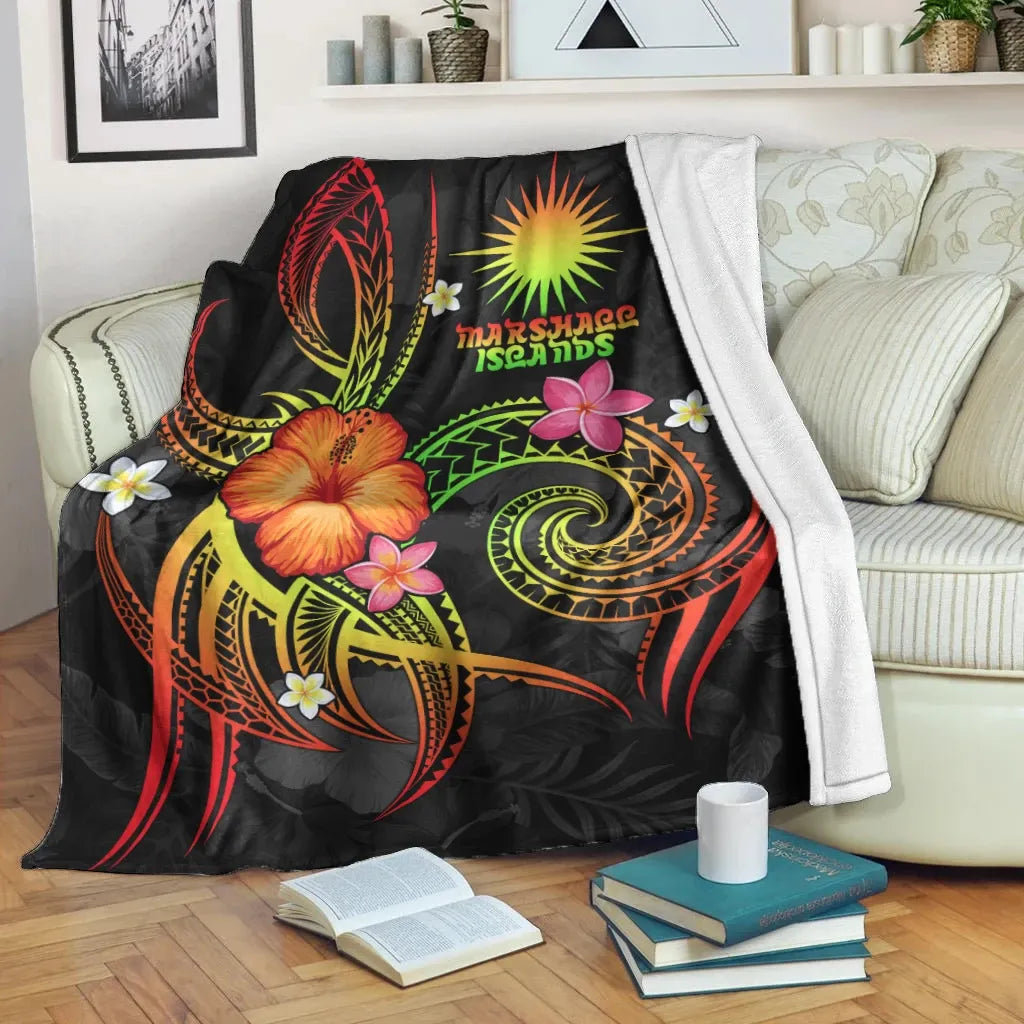 Marshall Islands Polynesian Premium Blanket - Legend of Marshall Islands (Reggae)