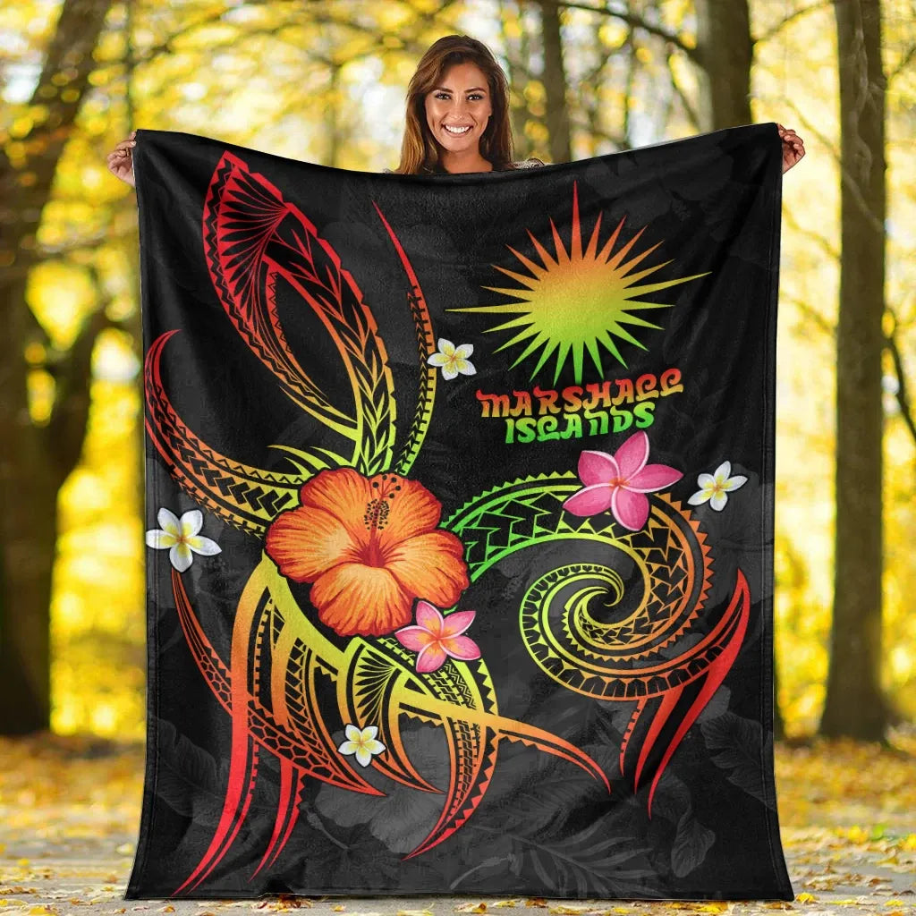 Marshall Islands Polynesian Premium Blanket - Legend of Marshall Islands (Reggae)