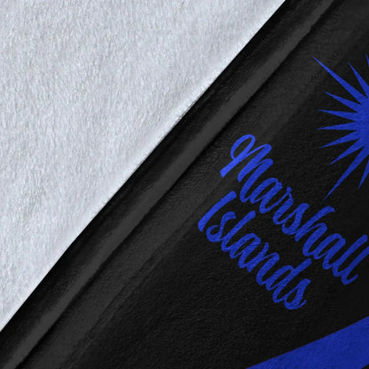 Marshall Islands Premium Blanket - Blue Polynesian Tentacle Tribal Pattern
