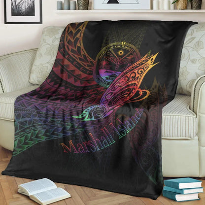 Marshall Islands Premium Blanket - Butterfly Polynesian Style
