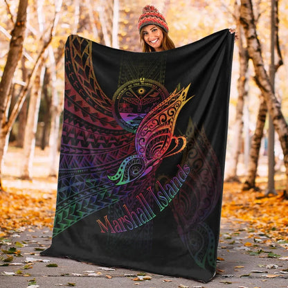 Marshall Islands Premium Blanket - Butterfly Polynesian Style