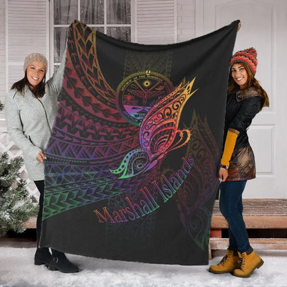 Marshall Islands Premium Blanket - Butterfly Polynesian Style