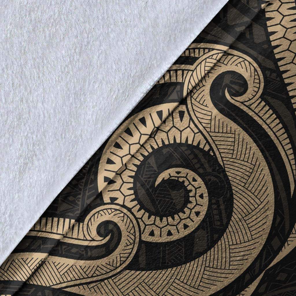 Marshall Islands Premium Blanket - Gold Tentacle Turtle Crest