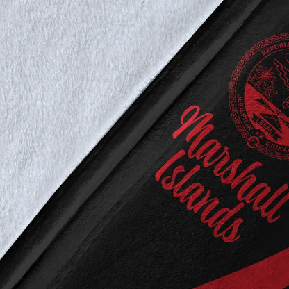 Marshall Islands Premium Blanket - Red Polynesian Tentacle Tribal Pattern Crest