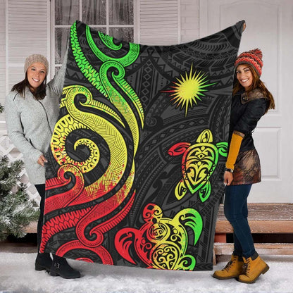Marshall Islands Premium Blanket - Reggae Tentacle Turtle Crest