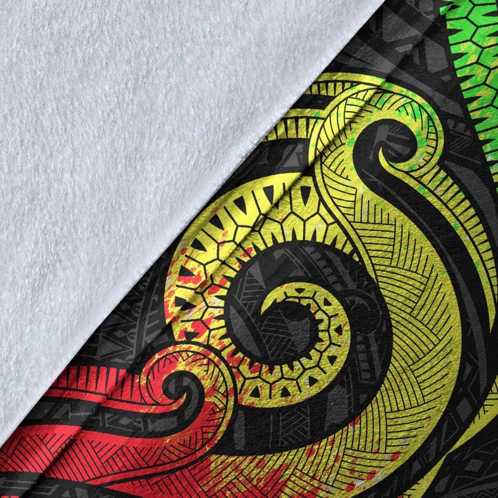 Marshall Islands Premium Blanket - Reggae Tentacle Turtle Crest