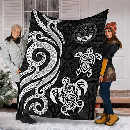 Marshall Islands Premium Blanket - Tentacle Turtle White