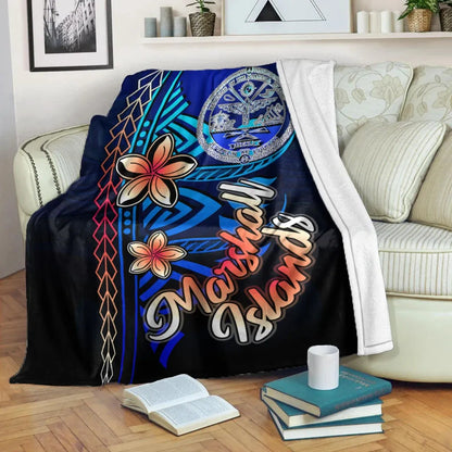 Marshall Islands Premium Blanket - Vintage Tribal Mountain Crest