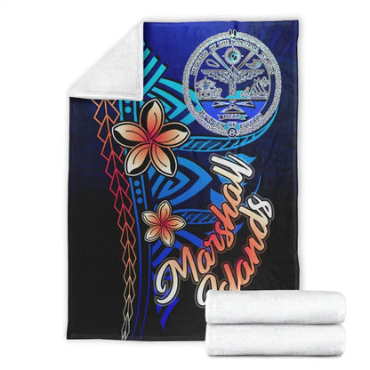 Marshall Islands Premium Blanket - Vintage Tribal Mountain Crest