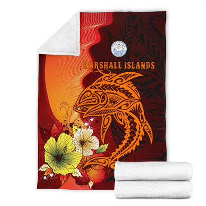 Marshall Islands Premium Blankets - Tribal Tuna Fish